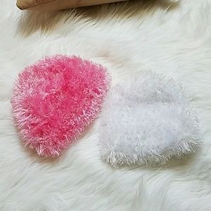 New women and kids fuzzy beanie set